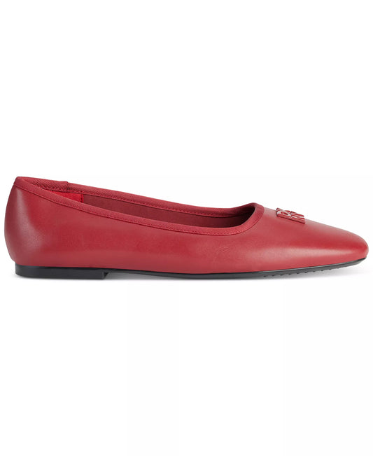 DKNY Women's Daine Square Toe Ballet Flat in Ruby Red