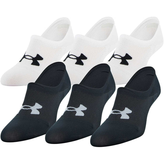 Under Armour Women's 6-Pack Essential Cotton Ultra Low Sock | Black/White