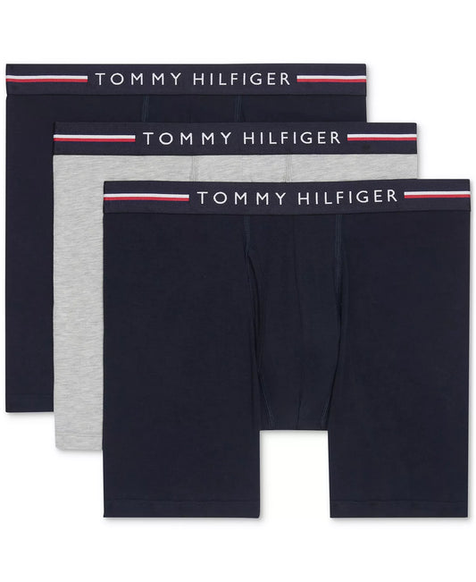 Tommy Hilfiger Men's 3-Pack All Day Comfort Boxer Briefs in Desert Sky/Grey Heather/Desert Sky