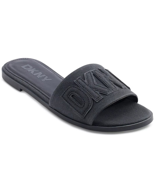 DKNY Women's Willow Slide Slip-On Flat Sandals in Black