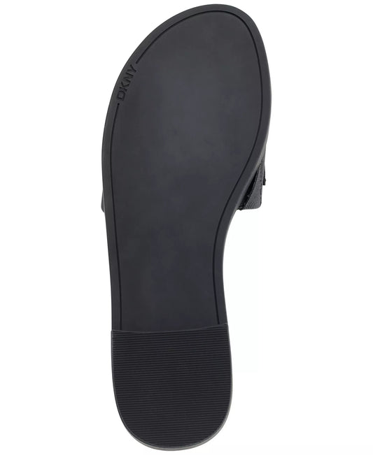 DKNY Women's Willow Slide Slip-On Flat Sandals in Black