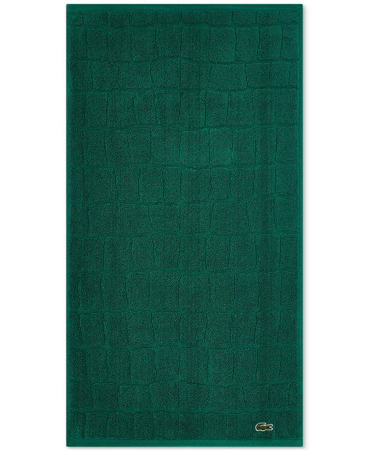 Lacoste Heritage Croc Scale Cotton Bath Towel (30" x 56", Croc Green)