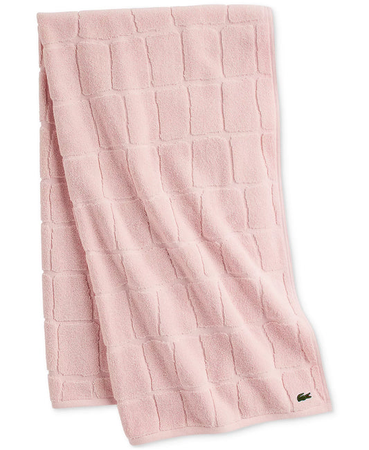 Lacoste Heritage Croc Scale Cotton Bath Towel (30" x 56", Light Pink)