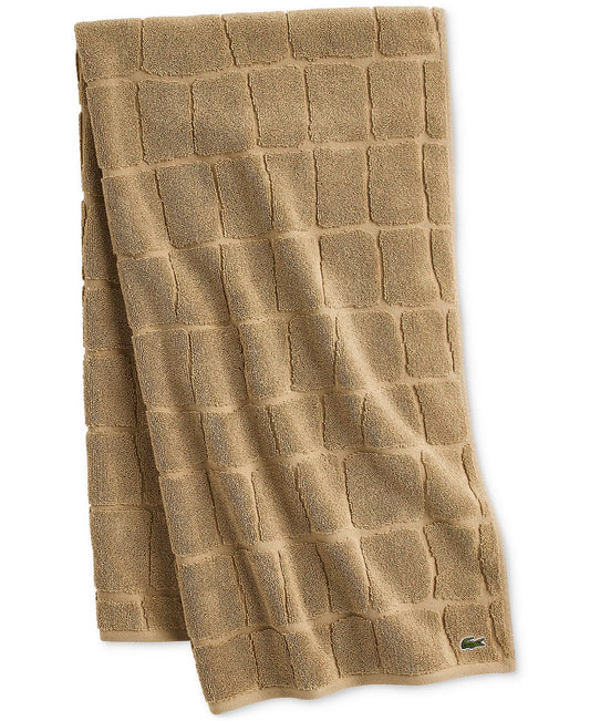 Lacoste Heritage Croc Scale Cotton Bath Towel (30" x 56", Sand)