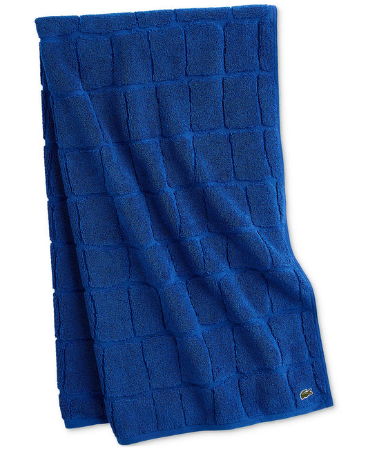 Lacoste Heritage Croc Scale Cotton Bath Towel (30" x 56", Surf Blue)