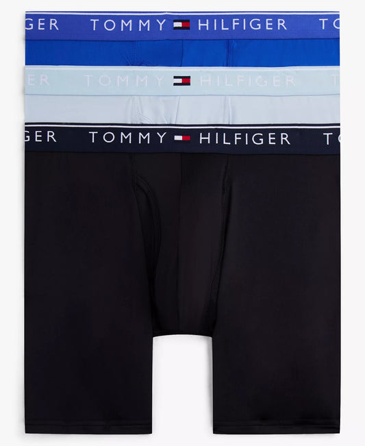 Tommy Hilfiger Men's 3-Pack Micro Boxer Briefs Set in Breezy Blue/Royalty/Desert Sky