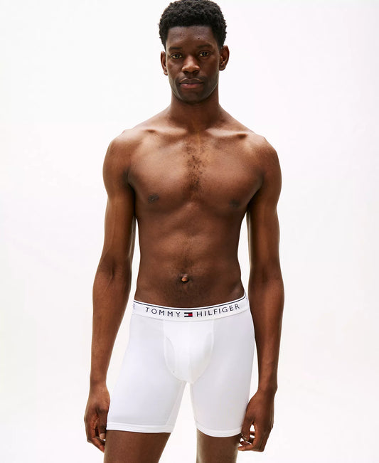 Tommy Hilfiger Men's 3-Pack Micro Boxer Briefs Set in Primary Red/Desert Sky/White