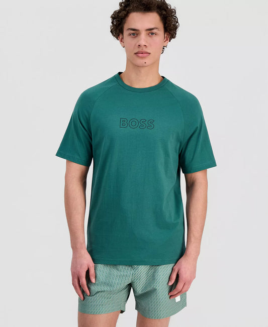BOSS by Hugo Boss Sun Protection Logo T-Shirt in Green