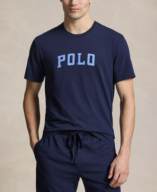 Polo Ralph Lauren Men's Crewneck Pajama T-Shirt in Cruise Navy/Harbor Island Blue Logo
