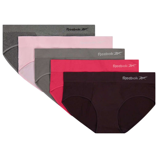 Reebok Women's 5-Pack Seamless Hipster Bold Tones