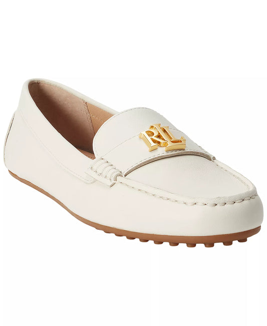 Lauren Ralph Lauren Barnsbury Nappa Round Toe Loafer in Soft White