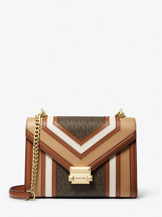 Michael Kors Whitney Medium Color-Block and Signature Logo Shoulder Bag
