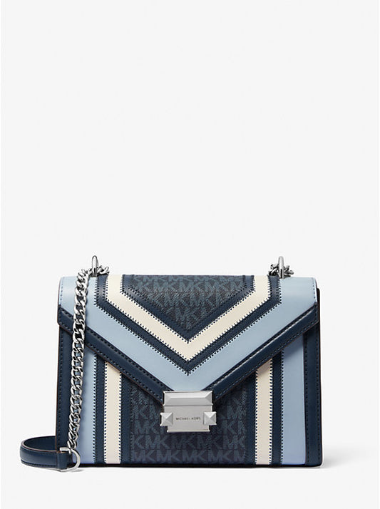 Michael Kors Whitney Medium Color-Block and Signature Logo Shoulder Bag
