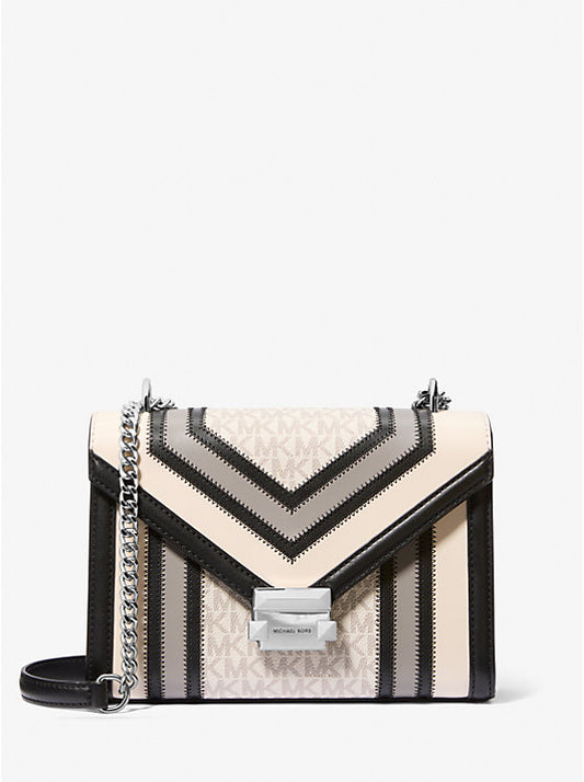 Michael Kors Whitney Medium Color-Block and Signature Logo Shoulder Bag