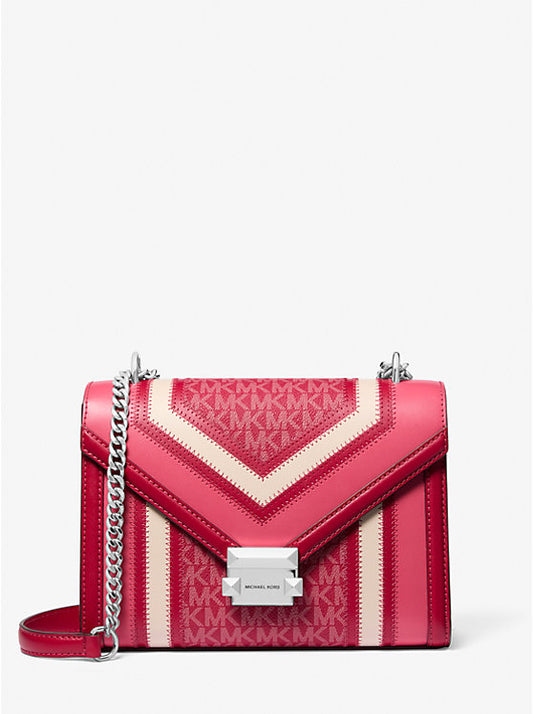 Michael Kors Whitney Medium Color-Block and Signature Logo Shoulder Bag