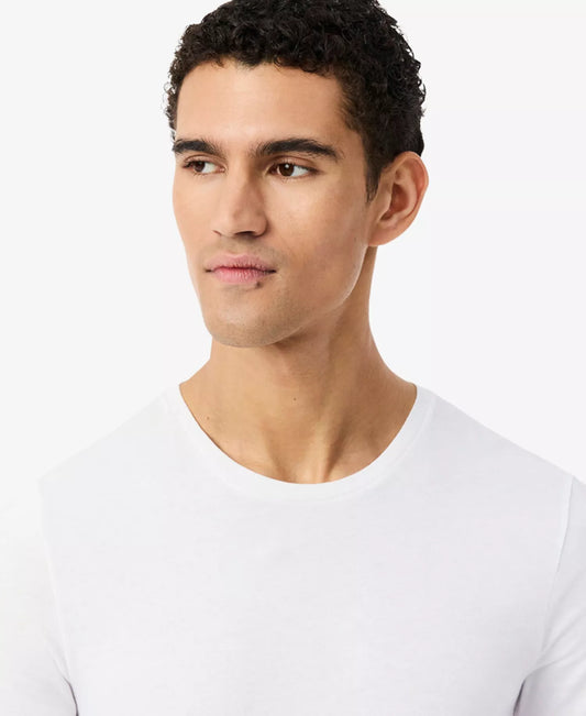 Lacoste Men's Slim-Fit Crewneck T-Shirt 3-Pack Gift Set in White, Phoenix Blue, and Light Blue