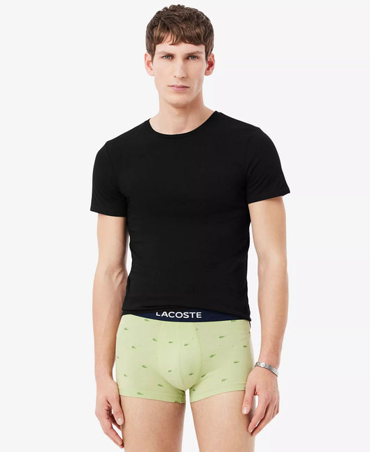 Lacoste Men's Slim-Fit Crewneck T-Shirt 3-Pack Gift Set in Birch, Green, and Black