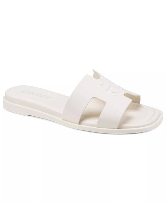 DKNY Women's Columba Slide Flat Sandals in Coconut Smooth