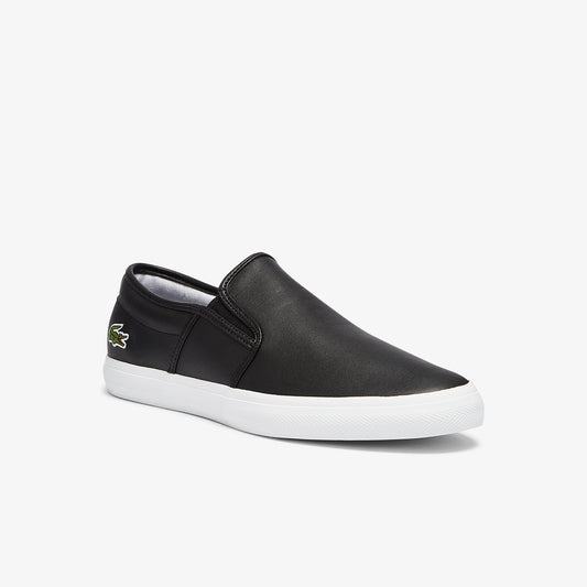 LACOSTE MEN'S TATALYA LEATHER SLIP-ON IN BLACK