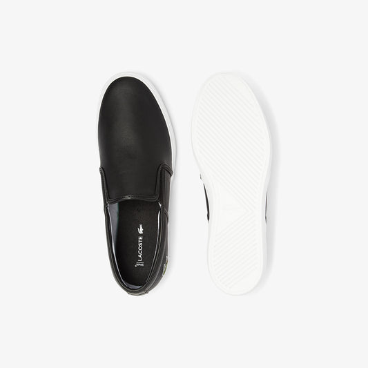 LACOSTE MEN'S TATALYA LEATHER SLIP-ON IN BLACK