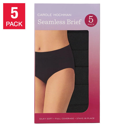 Carole Hochman Women’s Seamless Brief 5-pack in Black