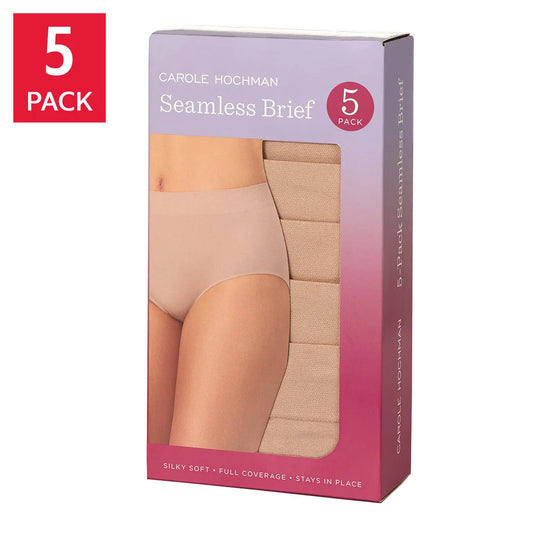 Carole Hochman Women’s Seamless Brief 5-pack in Tan