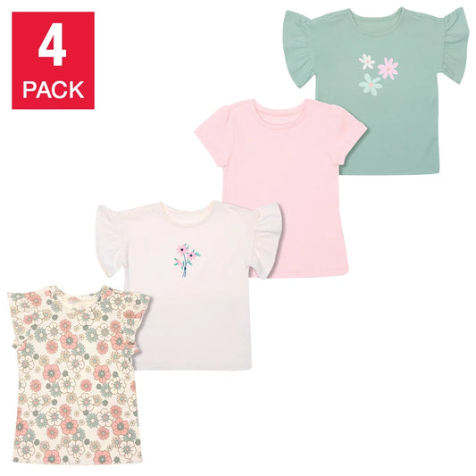 Pekkle Kids’ 4-Pack Tee (Pink)