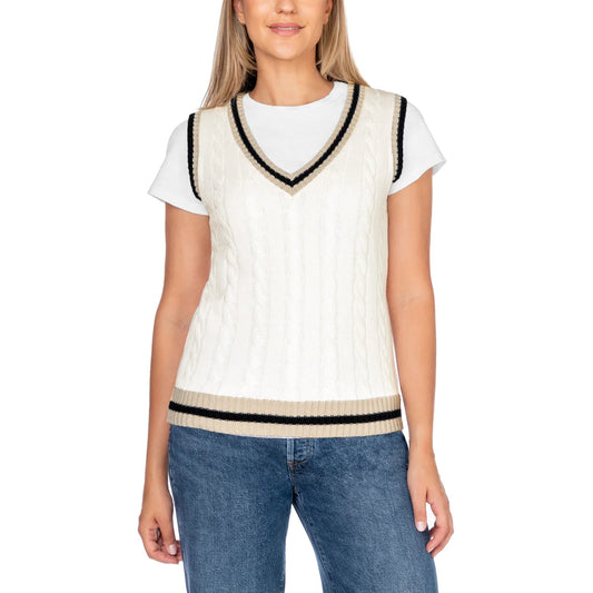 In Conversation Women's Cotton Sweater Vest - Ivory