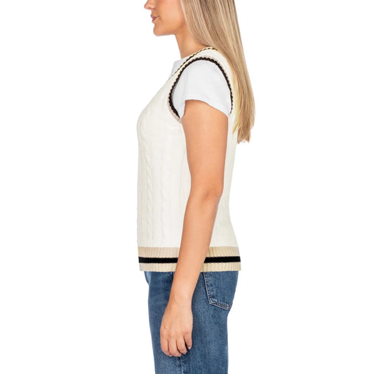 In Conversation Women's Cotton Sweater Vest - Ivory