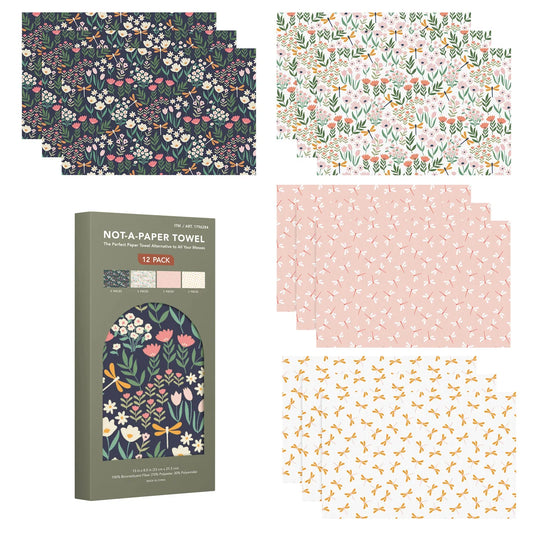 Not-A-Paper Towel, 12-pack - Dragonfly Bliss