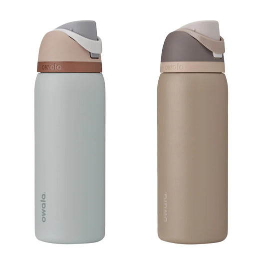 Owala FreeSip Stainless Steel 946 mL (32 oz.) Water Bottle (2-Pack in Brown colorways)