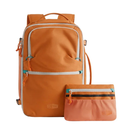 Bagsmart Faro 29L Travel Backpack with Expandable Water Bottle Sling Set (Orange)
