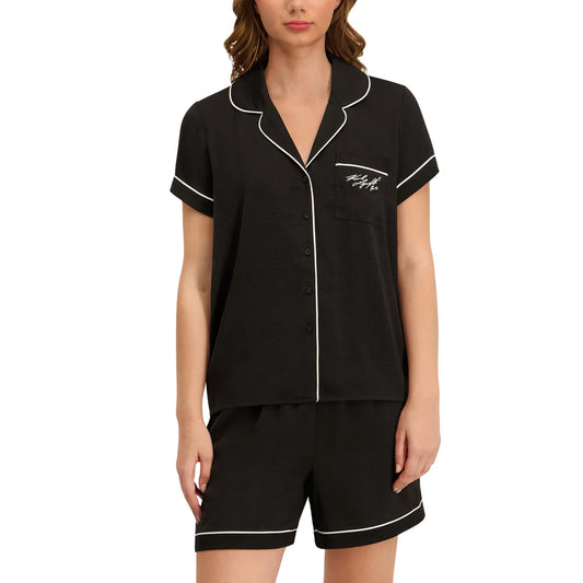 Karl Lagerfeld Signature Pajama Set in Black