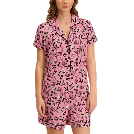 Karl Lagerfeld Signature Short Pajama Set in Pink