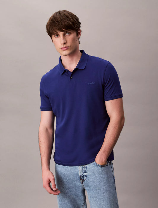 Calvin Klein Liquid Touch Polo Shirt | Bellwether Blue