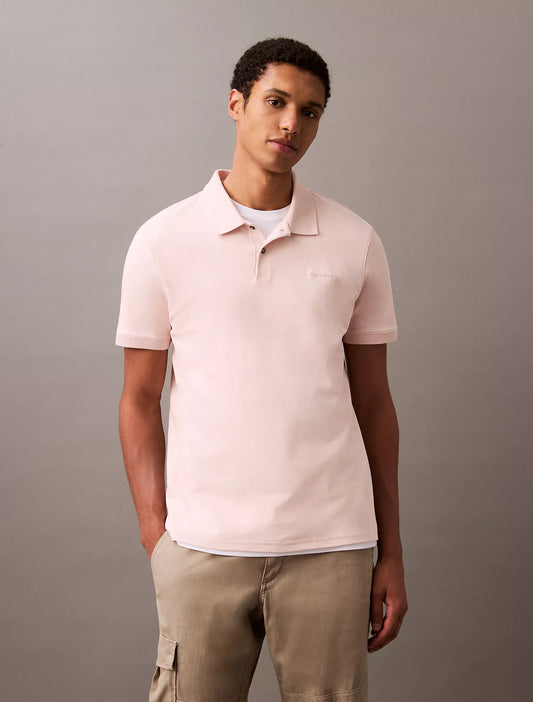 Calvin Klein Liquid Touch Polo Shirt | Silver Peony