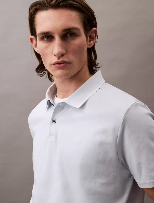 Calvin Klein Liquid Touch Tipped Collar Polo Shirt | Aloe Wash