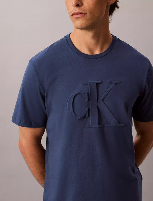 Calvin Klein Embossed Monogram Classic T-Shirt in the color Dark Denim