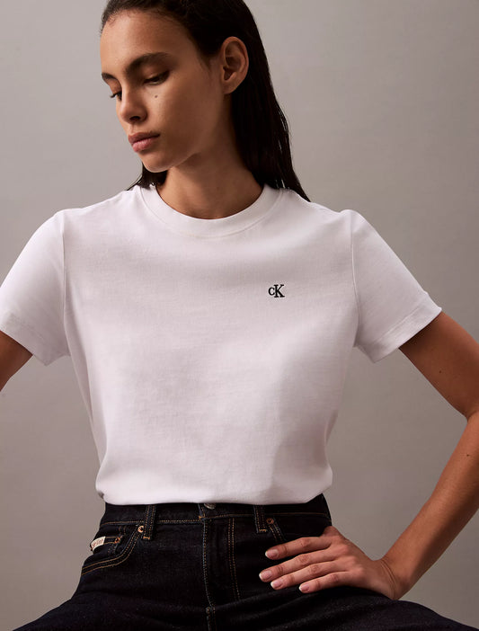 Calvin Klein Women's Archive Logo T-Shirt in Brilliant White