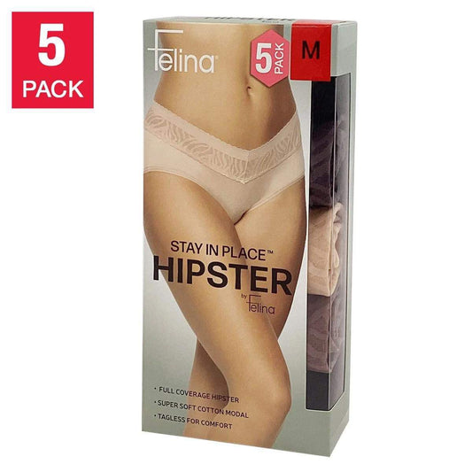 5-pack Felina Ladies' Hipster with Lace