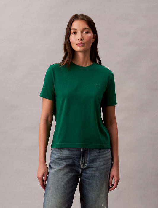 Calvin Klein Women's Archive Logo T-Shirt in Deco Green