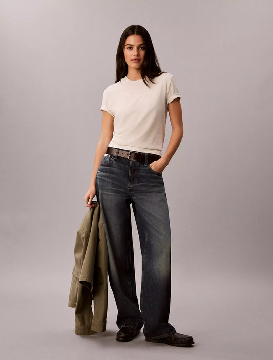 Calvin Klein Women's Archive Logo T-Shirt in Vanilla Heather