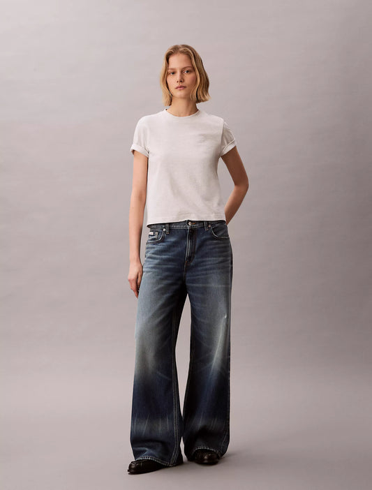 Calvin Klein Women's Archive Logo T-Shirt in Light Grey Heather