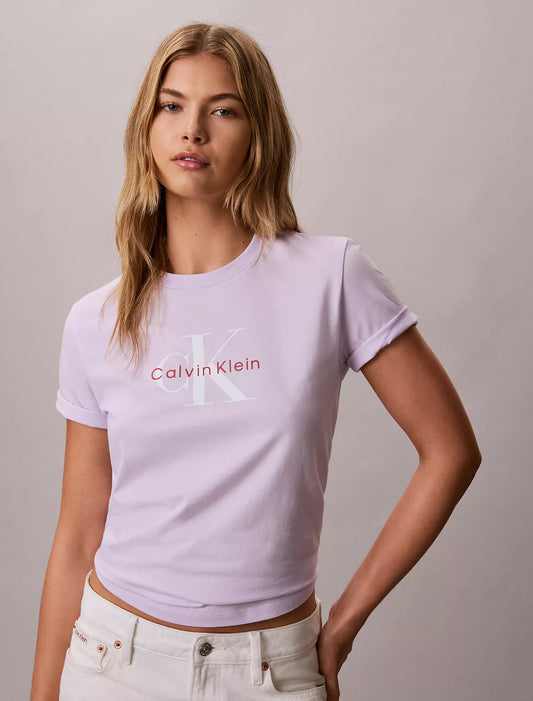 Calvin Klein Monologo Tee in Island Lilac