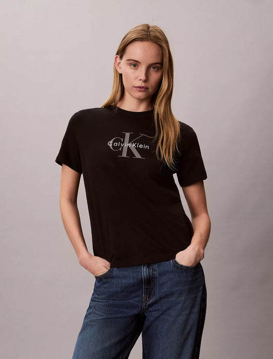 Calvin Klein Monologo Tee in Black