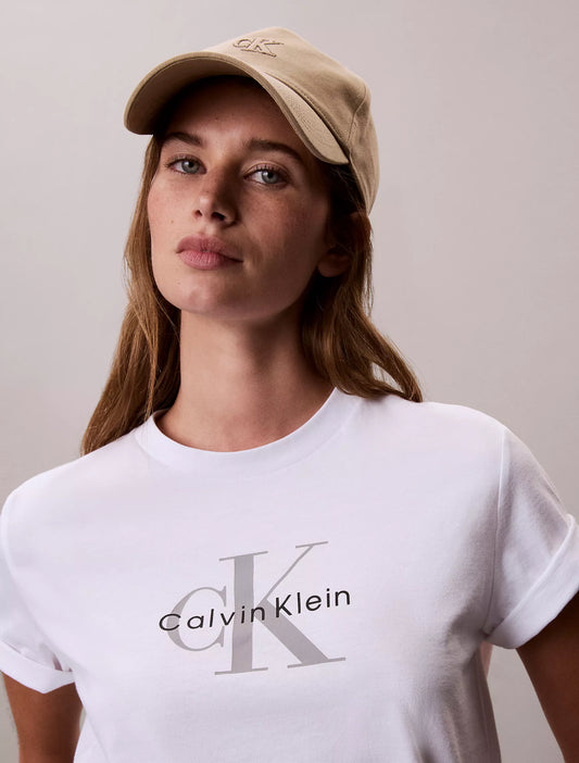 Calvin Klein Monologo Tee in Bright White