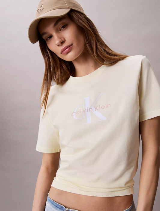 Calvin Klein Monologo Tee in Pear Sorbet