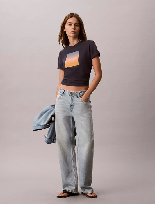Calvin Klein Women's Sunset Graphic Classic Tee in India Ink