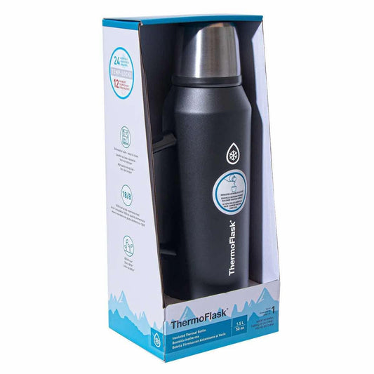 ThermoFlask 1.5 Liter Stainless Steel Insulated Thermal Bottle with Drinking Cup Lid