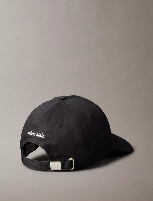 Calvin Klein Monogram Logo Block Graphic Baseball Cap in Black